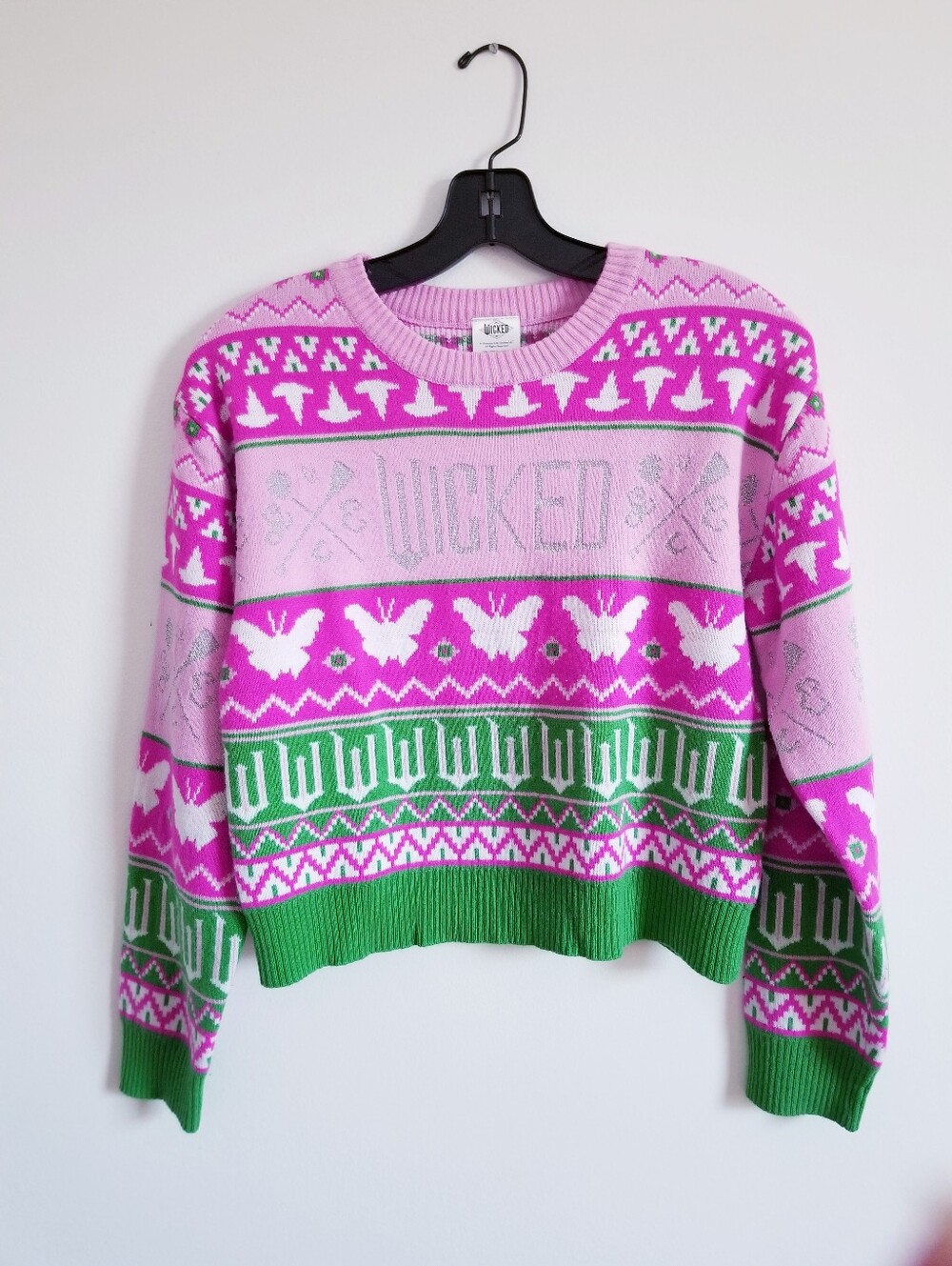 Wicked Pink & Green Patterned Girl's Sweater